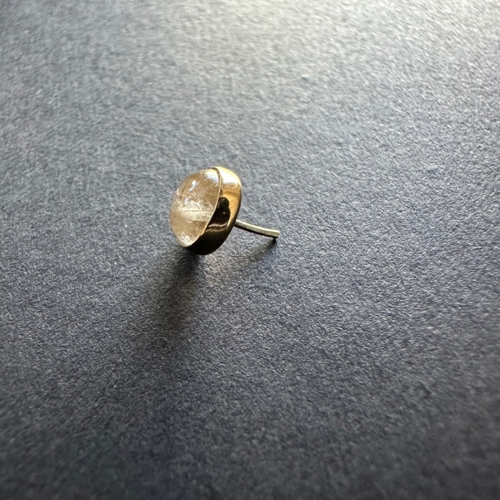 Dusk Moonstone Gold Threadless Push- Pin - Picture 3 of 4